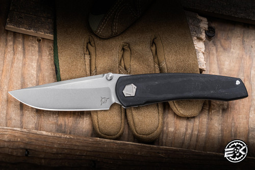 Sharknivco WAKA 4.9 Folding Knife Titanium/Blood Black CamoQuartz Inlay 3.25" RWL-34 Blasted