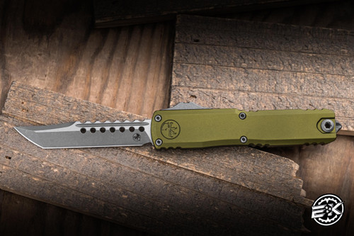 Microtech UTX-70 Gen IV OTF Automatic Knife OD Green Aluminum 2.5" M390 Hellhound Apocalyptic 14194-10APODS