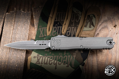 Microtech Ultratech Gen III ZBP Automatic OTF Knife Natural Clear Aluminum 3.5" M390 Bayonet Apocalyptic 1120-10APNC