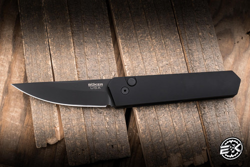 Preowned-Boker/Burnley/Pro-Tech Kwaiken Auto Folding Knife Black Aluminum 3.5" 154CM Drop Point