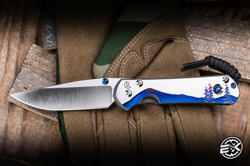 Chris Reeve Knives Small Sebenza 31 Folding Knife Unique Graphic "Night Sky" Titanium, Amethyst Inlay 3" MagnaCut Drop Point S31-1408-0132