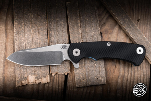Hinderer Knives Project X Flipper Knife Black G10/Stonewash Blue 3.65" MagnaCut Sheepsfoot