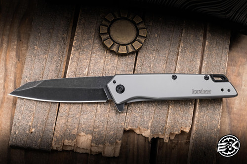 Kershaw Misdirect Assisted Flipper Knife Bead Blast Stainless 3" 4Cr14 Reverse Tanto BlackWash 1365