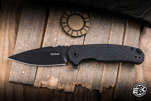 Kershaw Conduit Assisted Flipper Knife Black GFN 2.9" 8Cr13MoV Spear Point Black Oxide 1407
