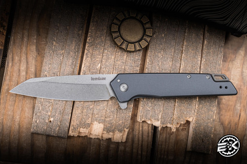 Kershaw Misdirect XL Assisted Flipper Knife Gray Stainless 3.37" 4Cr14 Reverse Tanto Stonewash 1441