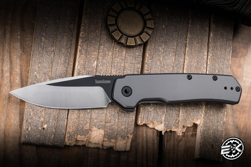 Kershaw Thermal Assisted Flipper Knife Gray Stainless 2.95" 8Cr13MoV Drop Point Satin/Black Oxide 1411