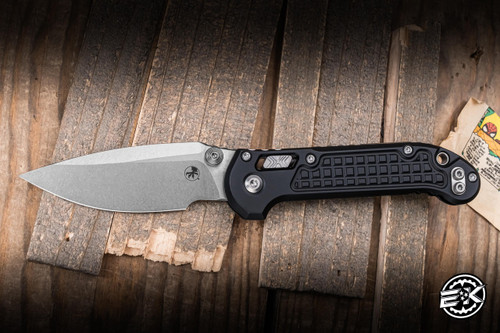 Microtech LUDT Ram-LOK Folding Knife Black Frag Aluminum 3.4" M390 Drop Point Stonewash 1135RL-10FR