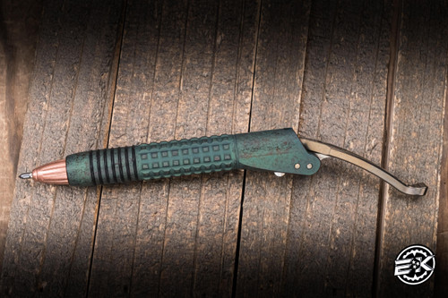Marfione Custom Siphon II 5.8" Antique Green Frag Titanium/Bronze Accents 401-AGFRTIBZCP