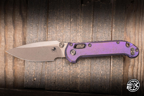 Microtech Marfione Select LUDT Ram-Lok Folding Knife Royal Purple Titanium/Bronze Accents 3.4" M390 Clip Point Bronze Stonewash 1135RLS-13MS3