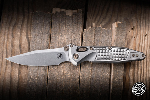 Microtech Marfione Select Socom RAM-LOK Manual Folding Knife Frag Titanium/Flamed Ti Accents 4" M390 Clip Point Stonewash 160RL-10FRMS5