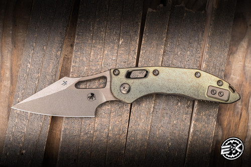 Microtech Marfione Select M-Stitch Ram-LOK Folding Knife Antique Gold Titanium/Bronze Accent 3.25" M390 Bronze Stonewash 169MRL-13MS2