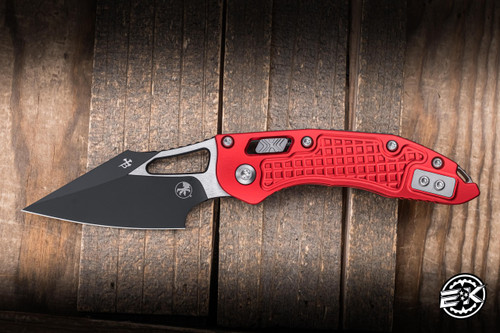 Microtech M-Stitch Ram-LOK Folding Knife Red Frag Aluminum 3.25" M390 Black 169MRL-1FRRD