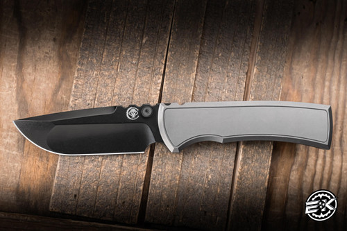 Chaves Knives Redencion Street Integral Folding Knife Bright Stonewash Titanium/Magnetic Inlay 3.25" M390 Drop Point DLC