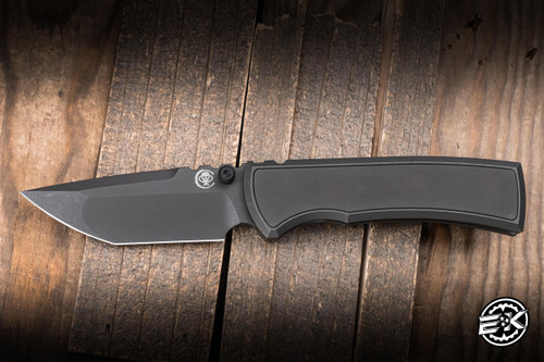 Chaves Knives Redencion Street Integral Folding Knife Stonewash Grey PVD Titanium/Magnetic Inlay 3.25" M390 Tanto