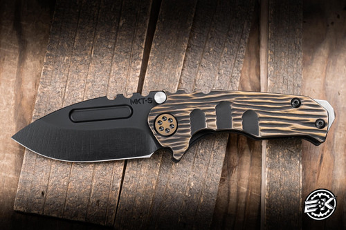 Medford Praetorian Micro T Folding Knife Black/Bronze "Shou Sugi Ban"Titanium 2.9" S35VN Drop Point Black DLC