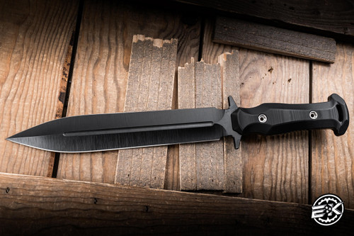 Medford 1881 Knife Works Romulus Fixed Blade Knife Black G10 9.5" 1095CV Dagger Black