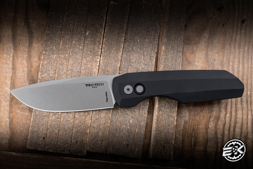 ProTech Vero Synapse 2 Automatic Folding Knife Black Aluminum 3.5" MagnaMax Stonewash VERO2101-MM
