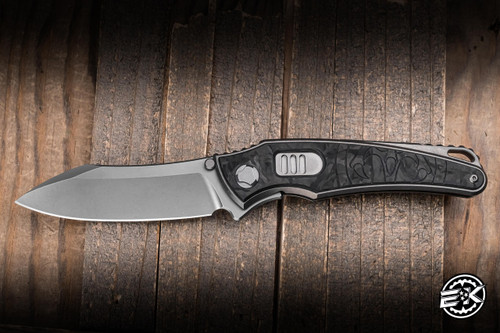 Hawk Knives Talon Automatic Folding Knife Titanium/Black Ops Marble Overlay 3.5" M390 