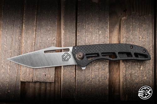 John Gray Slitter V2 Folding Knife Skeletonized "Lightning Strike" Carbon Fiber 4" MagnaCut Tanto