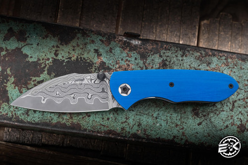 Jonas Iglesias JI Knives Mini Ion Folding Knife Blue G10 3.25 Elmax San Mai 