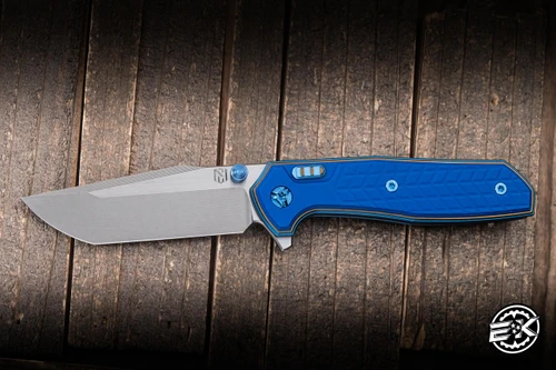 NCC Ragnarok Hawk Flipper Knife Zirblast Bronze Titanium/Blue G10 3.25" CTS-XHP Harpoon Tanto Satin