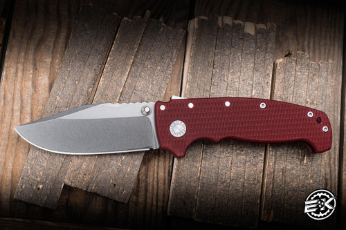 Demko Knives AD20 XXX Folding Knife Red G10 4" 3V Clip Point 