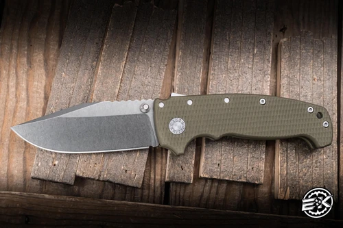 Demko Knives AD20 XXX Folding Knife OD Green G10 4" 3V Clip Point