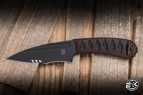 Bastinelli Knives Custom Sin Fixed Blade Knife Brown Tskuka Wrap 3.54" PVD