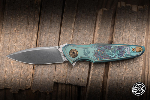 Spartan Blades x Ronin Tactics Pandia Five Rings "Fire" Titanium 3.25" MagnaCut Stonewash