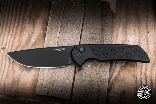 Preowned-ProTech Mordax Manual Flipper Black Nexus Aluminum 3.5" MagnaCut DLC MX106-NEXUS