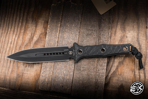 Heretic Knives Mini Nephilim Fixed Blade Knife Carbon Fiber 4" MagnaCut DLC H069-6A-CF