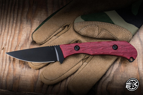 Toor Knives Barrow Fixed Blade Knife Crimson G10 2.8" MagnaCut Drop Point Black