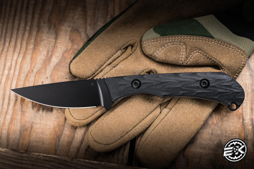 Toor Knives Barrow Fixed Blade Knife Socom Black G10 2.8" MagnaCut Drop Point Black