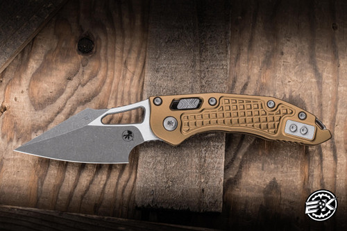 Microtech M-Stitch Ram-LOK Folding Knife Tan Frag Aluminum 3.25" M390 Apocalyptic 169MRL-10APFRTA