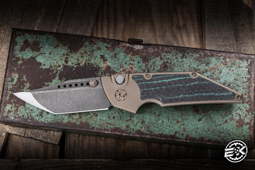 Hypercut Manufacturing Dharma Manual Folding Knife Titanium/Shipwreck CC Inlay 3.2" S45VN Tanto 2-Tone