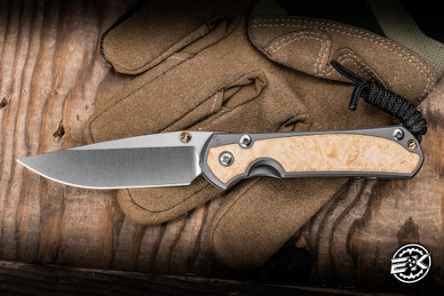 Preowned-2021 Chris Reeve Knives Small Sebenza 31 BOX ELDER Inlay S45VN S31-1108