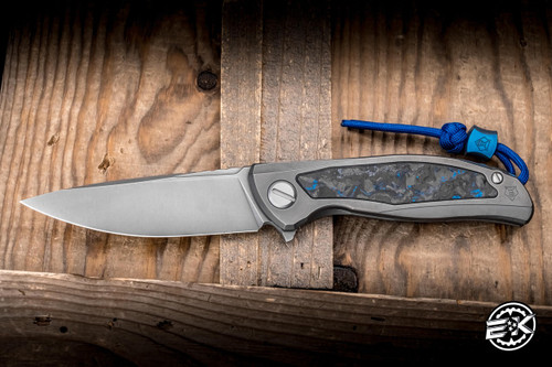 Shirogorov Knives "F95NL" Gen 5 Facebook Edition Folding Knife Titanium/Glacier TechnoCarbon Inlay 3.75" MagnaCut