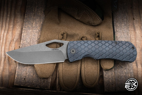 McNees Knives Little Dixon Folding Knife Atomic Blue/Bronze Dragonscale Titanium 3.25" MagnaCut Stonewash