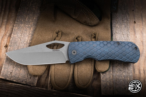 McNees Knives Little Dixon Folding Knife Atomic Blue/Bronze Dragonscale Titanium 3.25" MagnaMax Stonewash