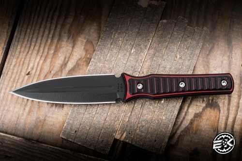 RMJ Tactical Orlando Special Fixed Blade Knife Black Widow G10 4.5" 3V Dagger Graphite Black