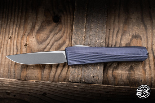 Core Edge Knives 0331 Pulsar OTF Auto Knife Textured Tungsten Gray Aluminum 3.35" MagnaCut Drop Point BB