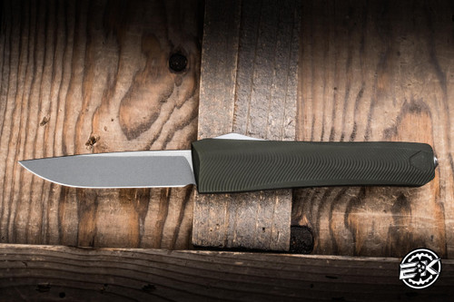 Core Edge Knives 0331 Pulsar OTF Auto Knife Textured OD Green Aluminum 3.35" MagnaCut Drop Point BB
