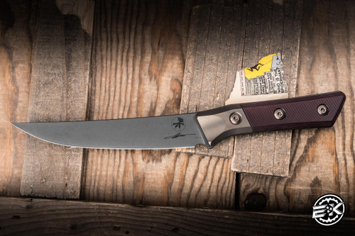Microtech Boning Kitchen Cutlery Knife Black Cherry G10/Bronze Ti Bolster  6.1" M390 DLC 3100B-1DLCBCS
