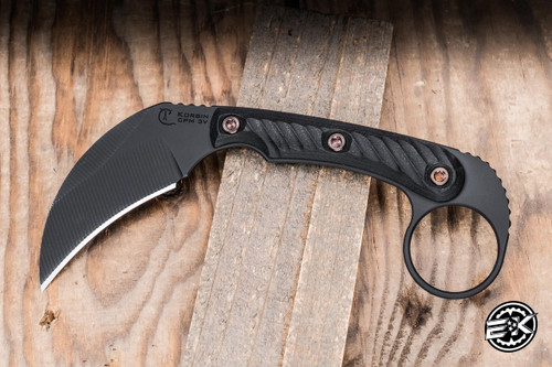 RMJ Tactical Korbin Fixed Blade Knife Black G10 3" 3V Talon Graphite Black