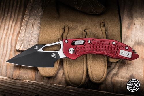 Microtech M-Stitch Ram-LOK Folding Knife Merlot Frag Aluminum 3.25" M390 Black 169MRL-1FRMR