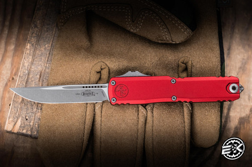 Microtech UTX-70 Gen IV OTF Automatic Knife Red Aluminum 2.5" M390 Apocalyptic 484-10APRD