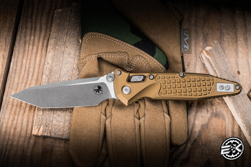 Microtech Socom RAM-LOK Manual Folding Knife Tan Frag Aluminum 4" M390 Tanto Apocalyptic 161RL-10APFRTA