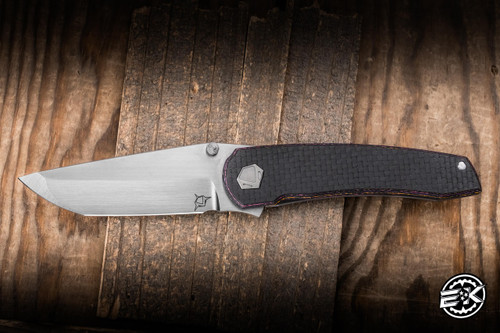 Sharknivco Waka V5 Manual Folding Knife Titanium/CamoQuartz 3.35" RWL34 Tanto Hand Rubbed
