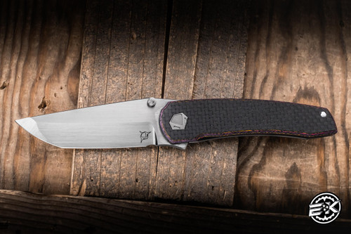Sharknivco Waka V5 Manual Folding Knife Titanium/CamoQuartz 3.35" RWL34 Tanto Hand Rubbed