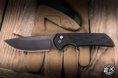 ProTech Mordax Manual Flipper Knife Black Textured Aluminum/Black Lip Pearl 3.5" MagnaCut Antique PVD CCKSF26.MORDAX.1